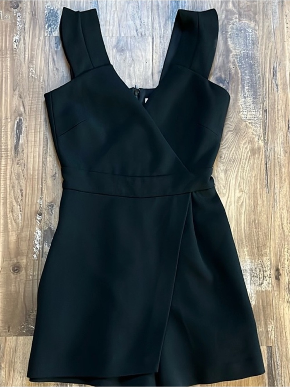 MAJE Ibora Black Sleeveless Crepe Wrap Jumpsuit